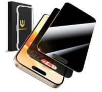 UNBREAKcable Pellicola Protettiva Privacy per iPhone15 PRO Max, Vetro Temperato Infrangibile[Anti-Spionaggio a 28°] [Durezza 9H] [Installazione Facile] Protezione Nera per iPhone 6,7" - Confezione 2