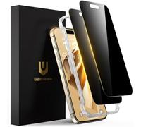 UNBREAKcable Vetro Privacy iPhone 15 Pro Max,Copertura Completa Vetro Temperato Privacy [Vero Antispia a 28°] [Da Bordo a Bordo] [Telaio di Installazione Facile] per Apple iPhone 6.7" - 2 Pezzi