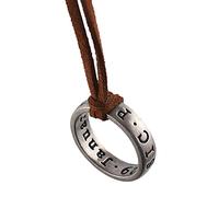 Uncharted - Collana da uomo con 4 anelli di Nathan Drake, con cordino in pelle regolabile, realizzata a mano, in metallo, Metallo, Nessuna pietra preziosa