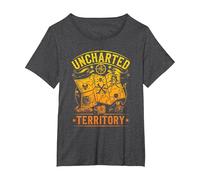 Uncharted Women Territory Caccia al Tesoro Uomini ispiratori Maglietta, Donna Plus-Size, Grigio Scuro, 2X