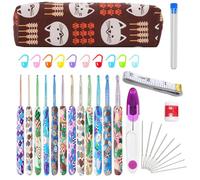 Uncinetti ergonomici per principianti | Uncinetto con impugnatura morbida per un uncinetto confortevole | Ferri da maglia in acciaio per calze, cappelli, guanti e lana, ideali per il fai da te e