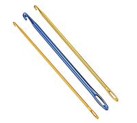 Uncinetti Tunisini in Alluminio, 3 Pezzi, 2,75 mm 4 mm 6 mm, con Occhio per Filato, Rammendo a Mano, Tessitura, Cucito