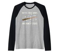 Uncinetto Divertente Non Tutte Le Bacchette magiche Sono Bastoncini Appuntiti Maglia con Maniche Raglan