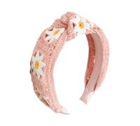 Uncinetto for donne che lavano il viso fascia for capelli con decorazioni in stile uncinetto, cerchietto for capelli in stile delicato(pink)