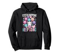 Uncinetto Lavorare A Maglia Stitch Happens, Keep Going Felpa con Cappuccio