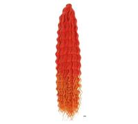 Uncinetto Ocean Wave, 3 confezioni di capelli intrecciati profondi, capelli ricci profondi all'uncinetto for l'uso quotidiano(TRed-Orange,22inch-55cm)