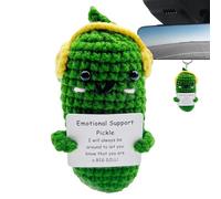 Uncinetto Pickle - Emotional Supporto Uncinetto | Gancio Doll | Gancio Pickle With Positive Card, Cute Ornament Crochet Pickle Cucumber, Crochet Cucumber Doll, Knitted Plush Doll