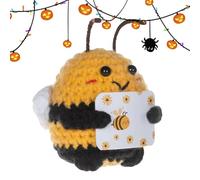 Uncinetto Positivo | Bambola Decorativa per la Casa all'Uncinetto,Artigianato Decorativo Tessuto a Mano, Ornamento da Tavolo Ispirazionale a Forma di Zucca Ape per Bambini e Adulti per Tavolo e Comodi