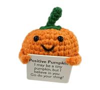 Uncinetto Positivo - Piccola Zucca Decorazione Del Uncinetto Supporto Emozionale Bambola Di Peluche Giocattolo Di Uncinetto Vegetale/Bambola Carina Uncinetto Di 8 Cm/3,15 Pollici con Carta