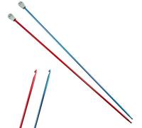Uncinetto tunisino da 3,5 mm e 4 mm, 2 uncinetti afghani extra lunghi da 35 cm, in alluminio multicolore, ideale per principianti, uncinetto e amanti del lavoro a maglia