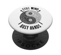 Uncinetto Uncinetto Divertente Ancora Mente Occupata Mani Yin Yang Zen PopSockets PopGrip Adesivo