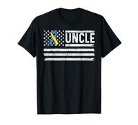 Uncle Flag Blue Yellow Ribbon Down Syndrome Awareness Maglietta