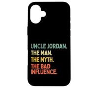 Uncle Jordan Citazione The Man The Myth The Bad Influence Funny Custodia per iPhone 16 Plus
