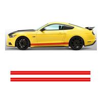 UNCLE LIAO Auto Adesivi per Gonna Laterale Decorativi,per Ford Mustang 2015-2023 GT V8 Porta Auto Laterali Gonna Adesivo Corpo Decalcomania del Vinile.,Red
