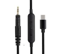 UNCLE LIGHT ATH-M40X M50X M70X Cavo audio USB C di ricambio, compatibile con cuffie Audio Technica, cavo jack stereo maschio da 2,5 mm, microfono in linea/telecomando, nero