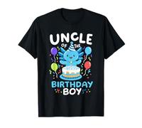 Uncle Of The Birthday Boy Kids Axolotl Bday Family Matching Maglietta