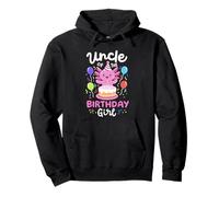 Uncle Of The Birthday Girl Kids Axolotl Bday Family Matching Felpa con Cappuccio