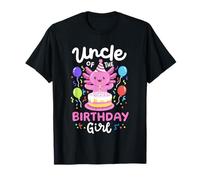 Uncle Of The Birthday Girl Kids Axolotl Bday Family Matching Maglietta