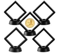 Uncle Paul 5 pezzi, supporto galleggiante per monete, 5 pezzi, scatola di presentazione per monete, gioielli, medaglioni, pietre, 5 pezzi, 7 x 7 x 1,9 cm, CS307