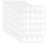 Uncle Paul Fogli per Collezione Monete 500-Pocket - 25 Fogli, 20 Griglie/Foglio PVC Acido Libero, Ideale per 50 Pence Britannica, 50 Cent Euro, Quarter USA CS0302520