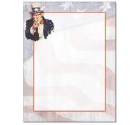 Uncle Sam Briefkopfpapier f r Laser- und Tintenstrahldrucker (25 Blatt)