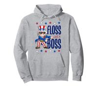 Uncle Sam Floss Like A Boss 4th Of July Kids Men Gifts Felpa con Cappuccio