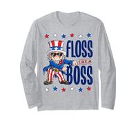 Uncle Sam Floss Like A Boss 4th Of July Kids Men Gifts Maglia a Manica