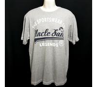 Uncle Sam T-Shirt Uomo Girocollo Grigio Cotone Miscelato Taglia L