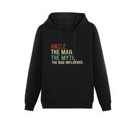 Uncle The Man Myth Legend Bad Influence Hoody Black Graphic Mens Hoodie Sweatershirt Black 3XL