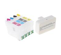 UncleS 1Set 604XL Cartucce Ricarica A Getto D'inchiostro Vuote con Resetter del Chip per Stampanti WF2930 WF2935 WF2950 WF2910 XP-4205 Sostituzione Cartuccia Stampante Riutilizzabile