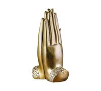 UncleS 2 pezzi decorativi Buddha ornamenti a mano in pietra arenaria oro antico per tranquillità atmosfera domestica creativa pietra arenaria Buddha scultura a mano