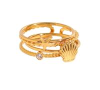 UncleS 3pcs Dito Minimalisti Set Set 18k A Colori Oro Graduabili Impilati Per Donne Per Le Donne Gioielli Design Europeo Unico