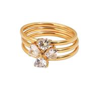 UncleS 3pcs Dito Minimalisti Set Set 18k A Colori Oro Graduabili Impilati Per Donne Per Le Donne Gioielli Design Europeo Unico