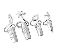 UncleS 4 Knuckles Open -End Rings Women Nails Fingernail Accessorio Protettivo Per Usura Quotidiana E Lega Eventi Sociali Per Donne