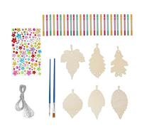 UncleS 6/9/12 Pcs Leaf Winds Chimes Kits Classroom Art Crafts Wood For Kids Girls Boys
