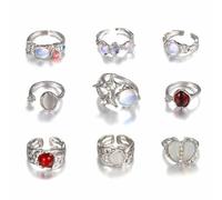 UncleS 9 Pietre Preziose In Pietra Irregolare In Argento Per Le Da Donna E Adolescenti Aprono Gioielli Per Adolescenti