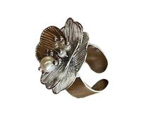 UncleS Anelli di perle bianche alla moda per fasce aperte regolabili da donna, ideali per tutti i giorni e eventi speciali, elegante anello da donna