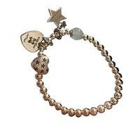 UncleS Bracciale Hip Hop Con Perline Cuore Adorabile Hip Hop Ispirato Fascino Del Bracciale In Rilievo Per Le Donne Alla Stile Casual
