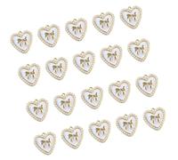 UncleS Branco 20 Eleganti Perle del Cuore Perle Bowknot Chart Heart Pendants Texture Adatto per Gioielli E Creazione Abbellimenti per Portachiavi