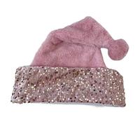 UncleS Caldi cappelli di Babbo Natale Blingbling Champagne paillettes addensare peluche per le vacanze Natale Capodanno simbolo tappi con tesa pelosa tappi per le vacanze per donne uomini