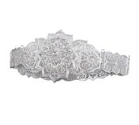 UncleS Cintura da sposa musulmana regolabile cinture in vita eleganti da donna di lusso per matrimoni e feste serali celebrazione del partito, Argento 2, Taglia unica