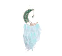 UncleS Cristalli Stone Dream Net Moon - Decorazione da parete con piume fatte a mano, decorazione per la casa
