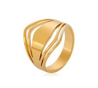 UncleS Delicati anelli cavi accattivanti anelli in metallo gioielli a mano adatti per migliorare l'aspetto quotidiano e per le feste gioielli da indossare tutti i giorni, Gold-color, come descritto