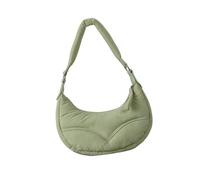 UncleS Eye Catching Quilted Half Moon Handbag for Women Nylon Shoulder Crossobdy Bag Combining Styles and Functionality Everyday Commuting Bag