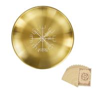 UncleS Pagans Ritual Tray Altars Plate Zincs Alloys Tarots Candlestick Round Plate Decorative Teas Light Stand Jewelry Tray Enduring Jewelry Dish