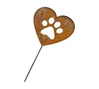 UncleS Palo decorativo a forma di cuore in ferro antico con zampe di cane effetto arrugginito per esterni giardino decorazione interna resistente alle intemperie decorazioni da cortile