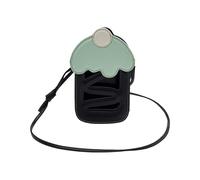 UncleS Piccola borsa a tracolla in pelle per le donne mini telefoni cellulari borsa a tracolla mini borsa a tracolla con tracolla staccabile, Nero , One Size