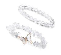 UncleS SET 2 Bracciale A Sospensione Farfalla Farfalla Set Alla Accessorio Bracciale In Perline Alla Per Amanti Dei Cercatori