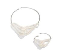 UncleS Set Da 2 Elegant Multilateer Pearls Necklace E Bracciale Twin Kin Kin Kind Fadey Fadey Accessori Per Le Perle Alla Set Alla