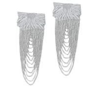 UncleS Spalline con nappe Giacche Sportive Spalline Elegante Decorazione Spalla Per Abiti Da Matrimonio E Festa Accattivante Spalla Scintille, 1 paio argento, Taglia unica